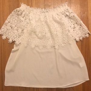 White Strapless Lace Top